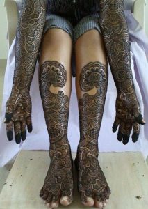 24 Drums and flowers bridal Full hand and feet Mehndi