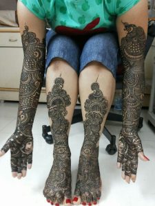 25. Mangoes and flowers Bridal Full hand and legs Mehndi