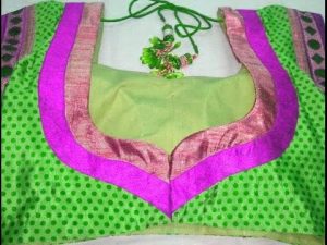 27. Green blouse with violet patch work