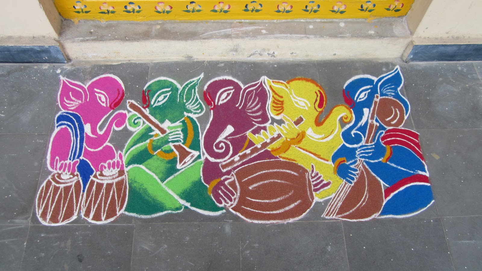 Colorful Instrumental Ganesha