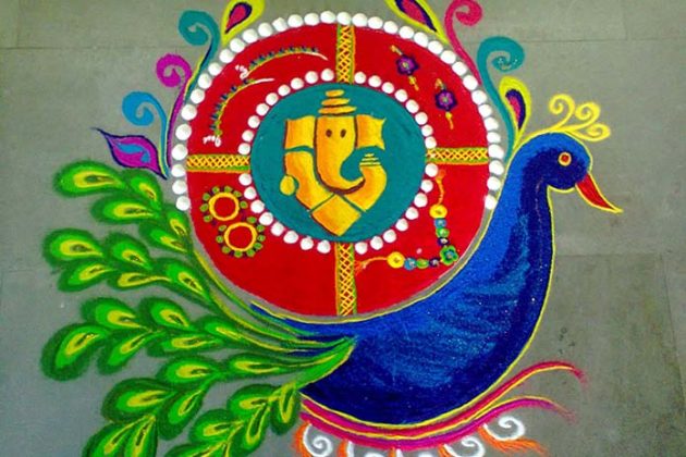  Peacock carrying ganesha