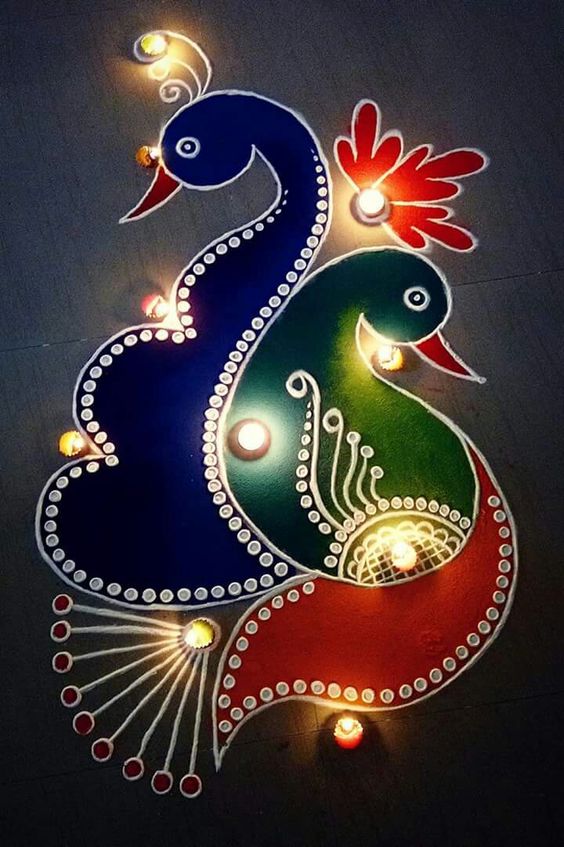 Peacock Rangoli 5