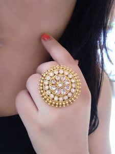 10.Kundan Inspired Ring