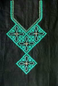 26.Black Top with green Embroidery work