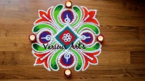 14.Four flower Rangoli design