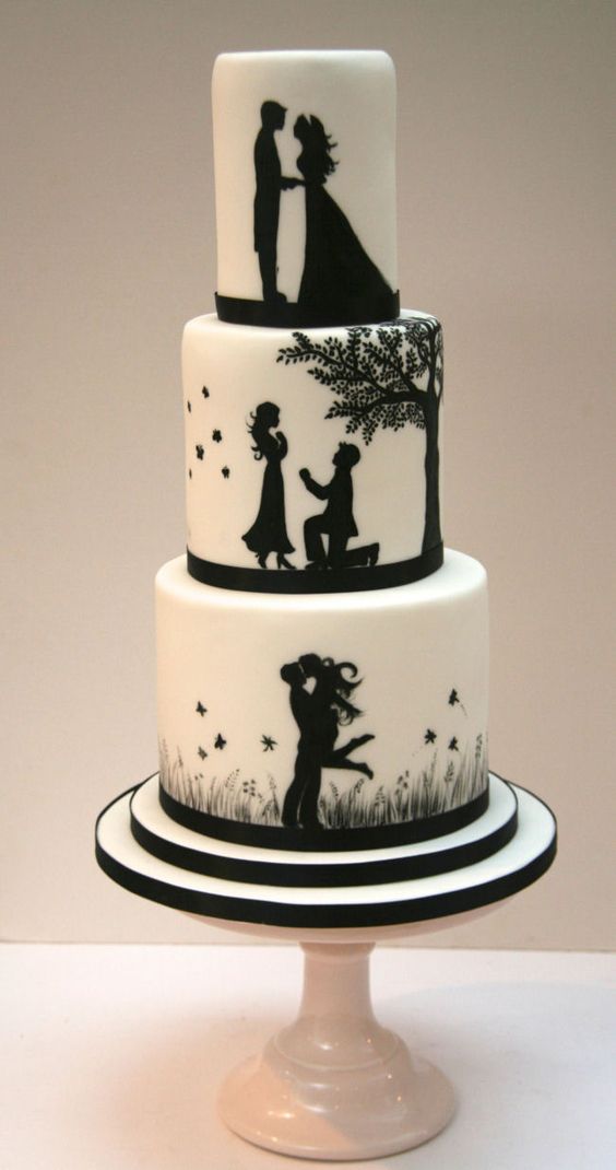 23.Trendy Wedding cake