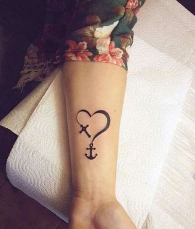 53.Heart anchor tattoo