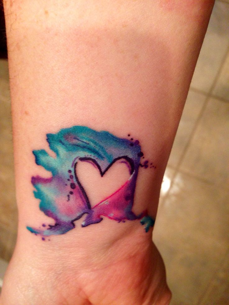 63.Colorful heart tattoo