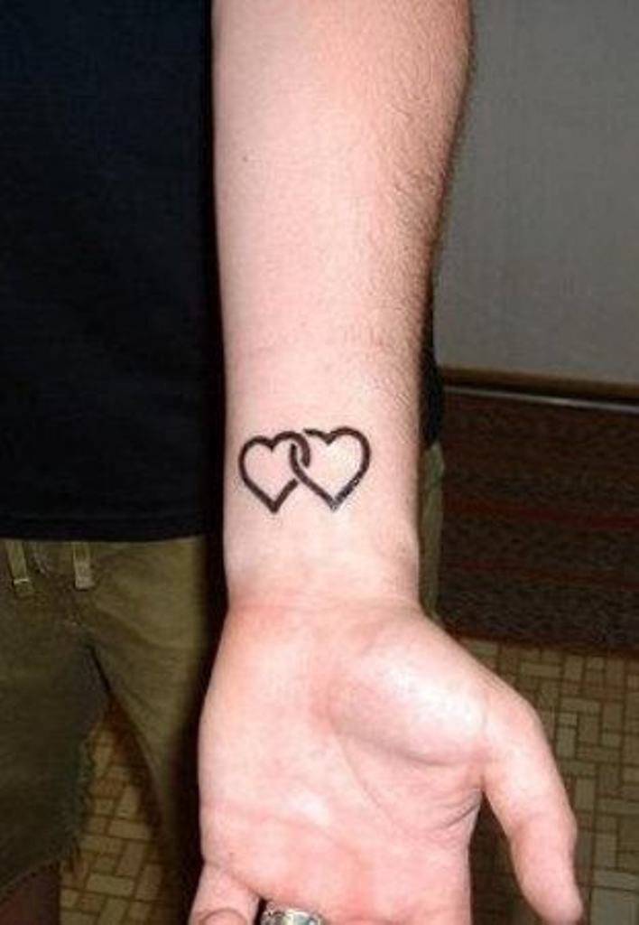 65.Double Heartin tattoo