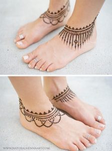 15.Anklet Leg Henna design