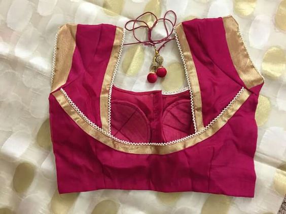 30.Maroon with Gold Work Blouse