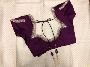 40.Purple with Lace work Blouse