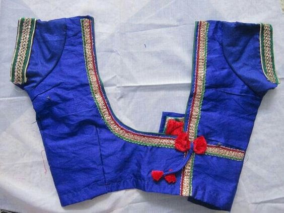 41.Blue blouse with bow 