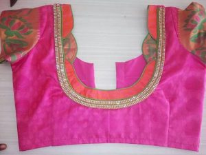 43.Pink blouse with Simple work