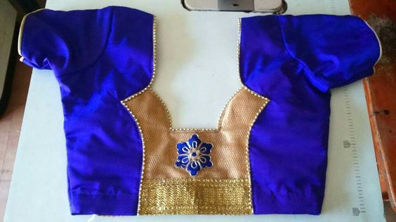 47.Royal blue with beige simple work