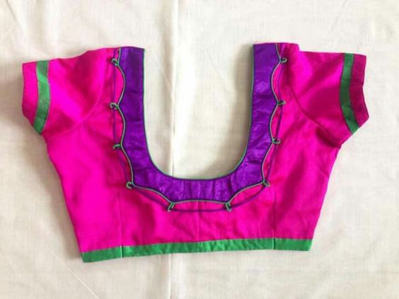 51.Pink blouse with purple work