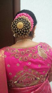 16.Designer bun Hairstyle for Bride