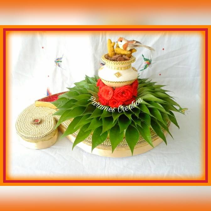 27.Small Bird plate decoration with betel leaf