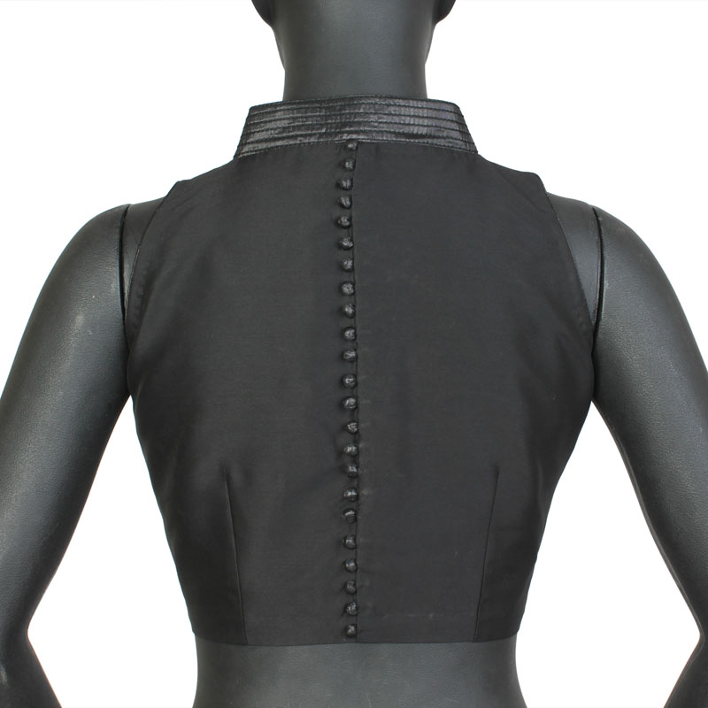 24.Black high back neck blouse design 