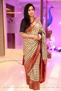 26.Checked silksaree with Red Border