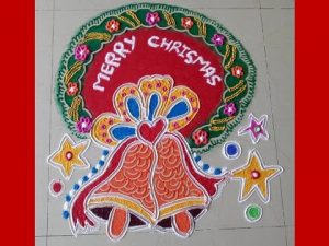 9.Red Christmas Bell rangoli