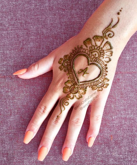 21.Heart with A mehndi design 