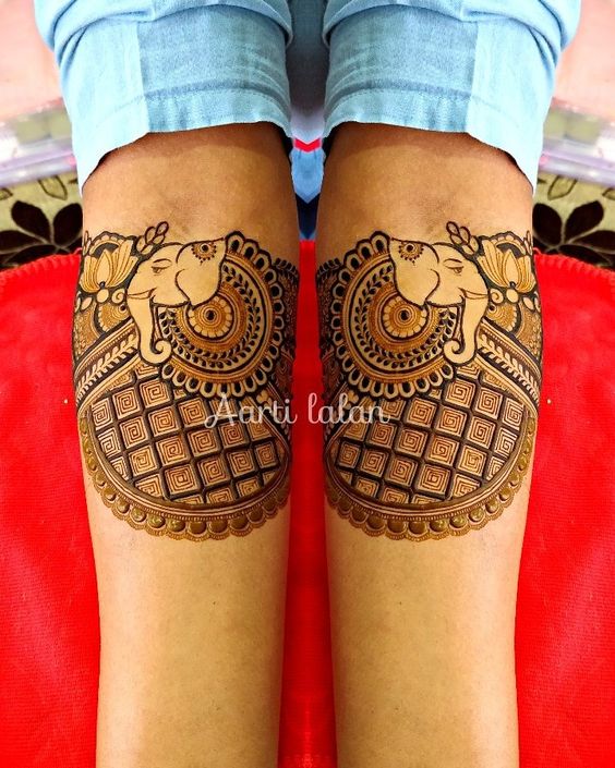 Elephant design bridal mehndi 