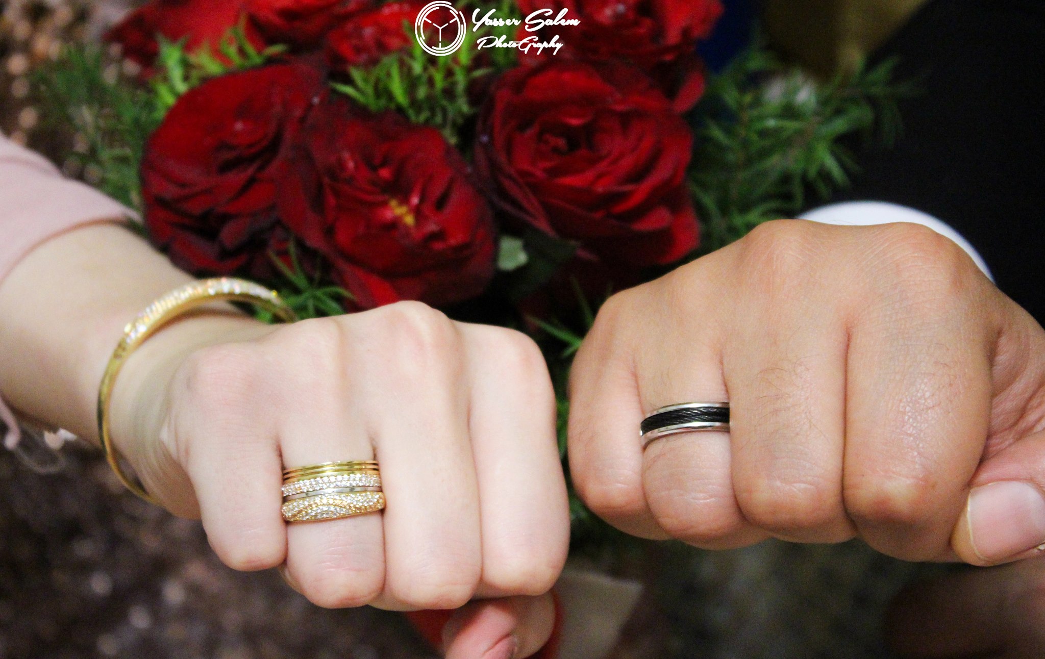 Gold ring for Bride and Platinum ring for Groom