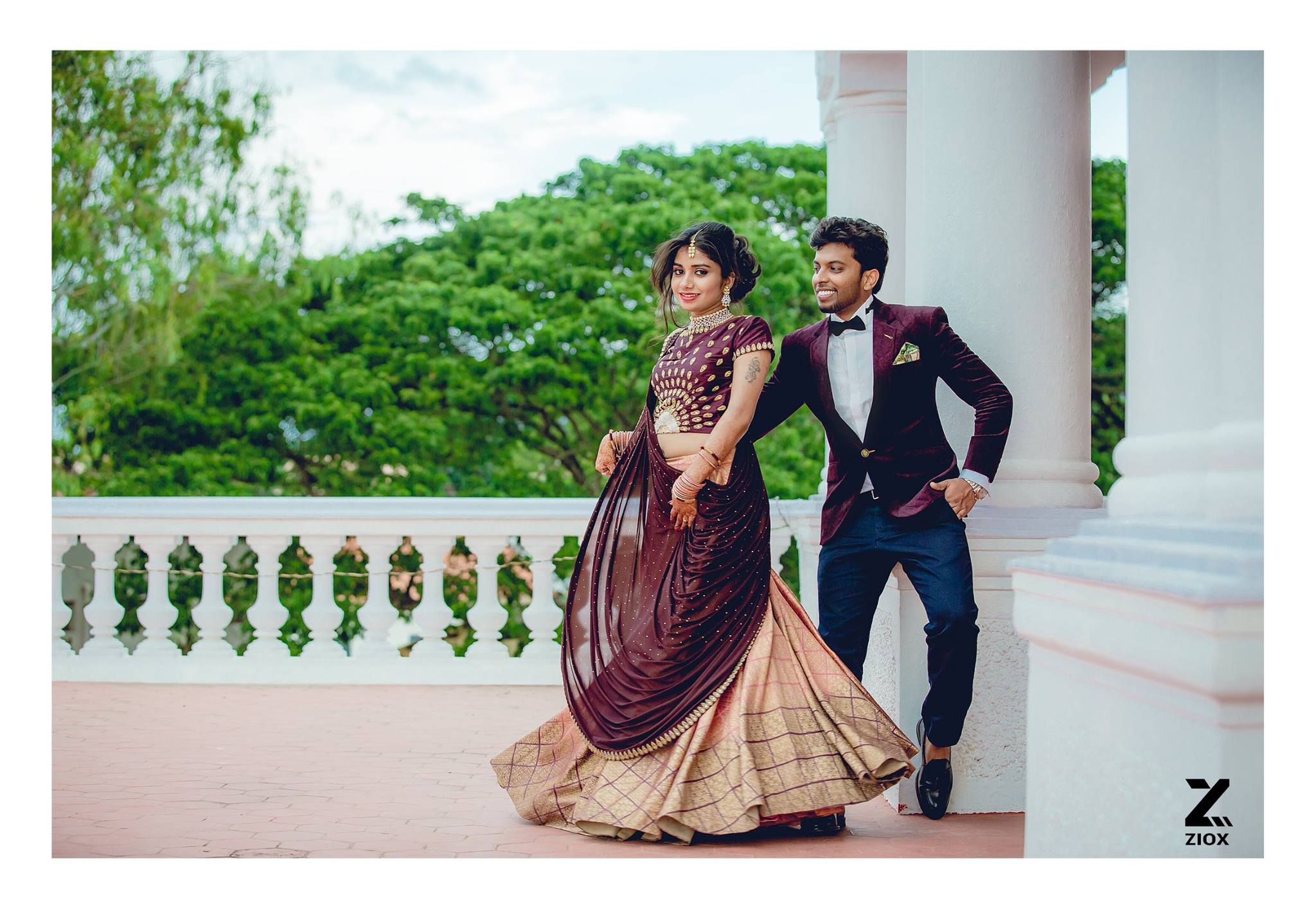 Brown with Golden Lehnga