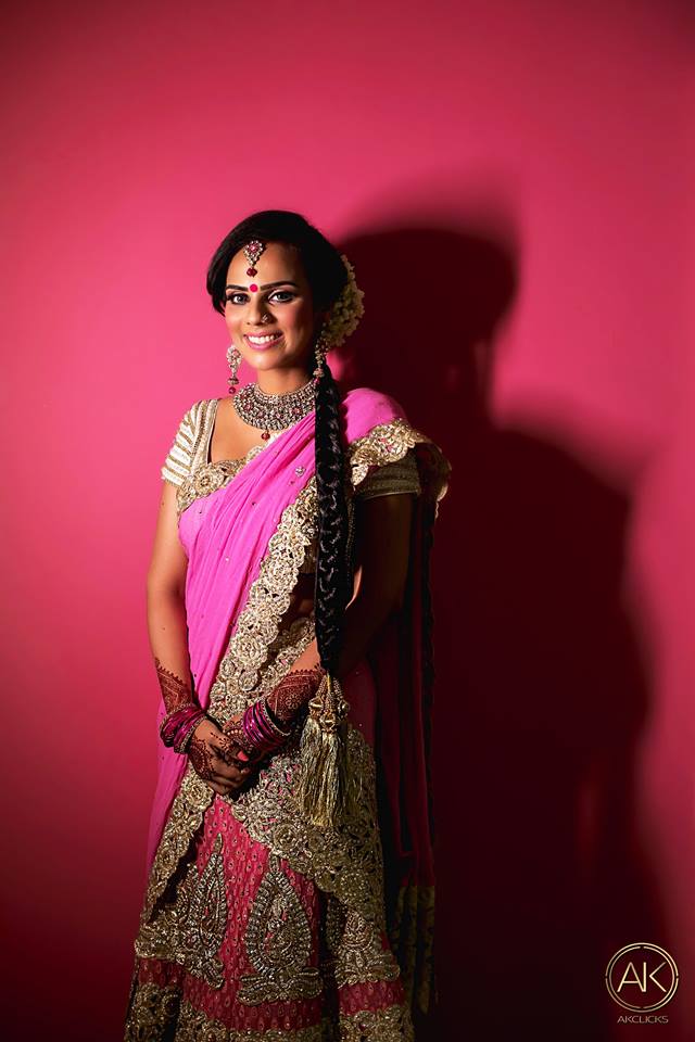 Pink with Gold half saree | Photo Gallery 