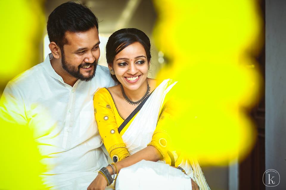 Yellow theme couple portrait