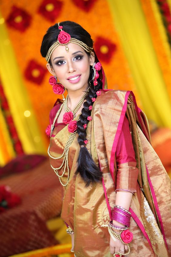 Golden Bead with Rose Flower Jewellery