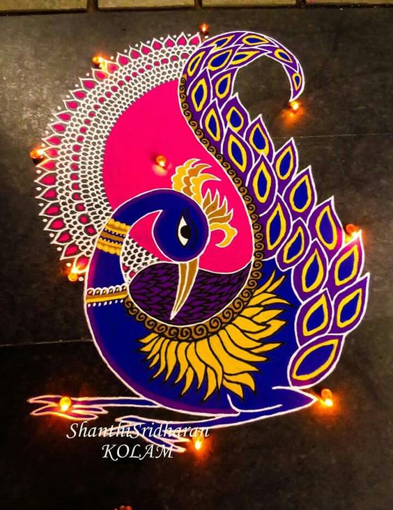 Peacock Rangoli 1