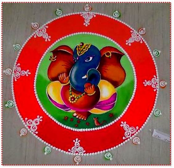 Ganesha inside round Design