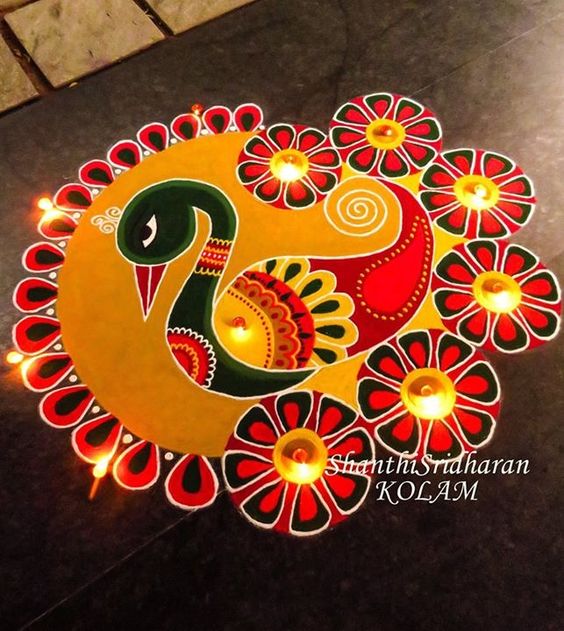 Peacock Rangoli 2