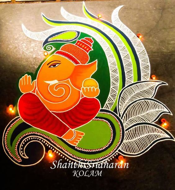 Ganesha in beautiful palak