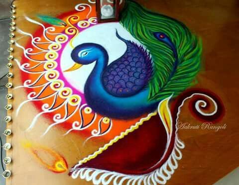 Peacock Above Diya