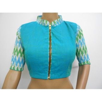 highneck blouse with zipper 