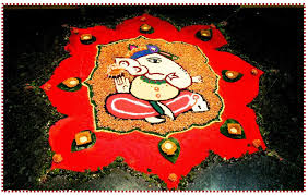 Beautiful Ganesh Rangoli 