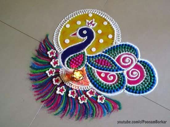 Peacock Rangoli 6