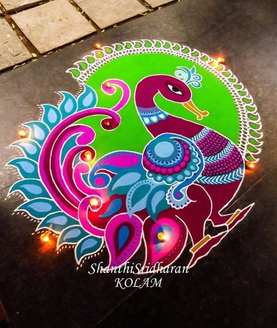 Peacock Rangoli 7