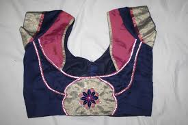 9. Royal Blue Blouse with Pink Patch Work