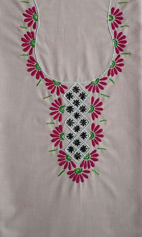 13. White Top with Pink Flower Embroidery design