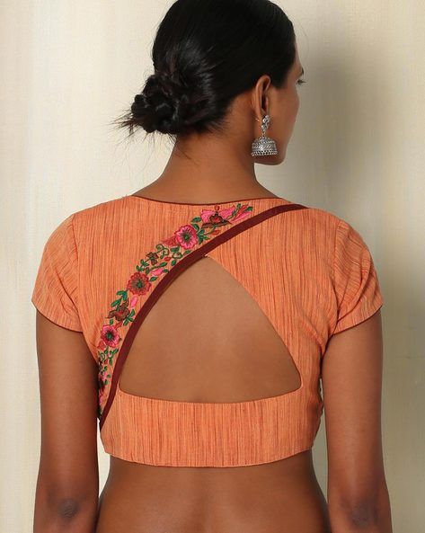 17.  Triangle Blouse back neck design