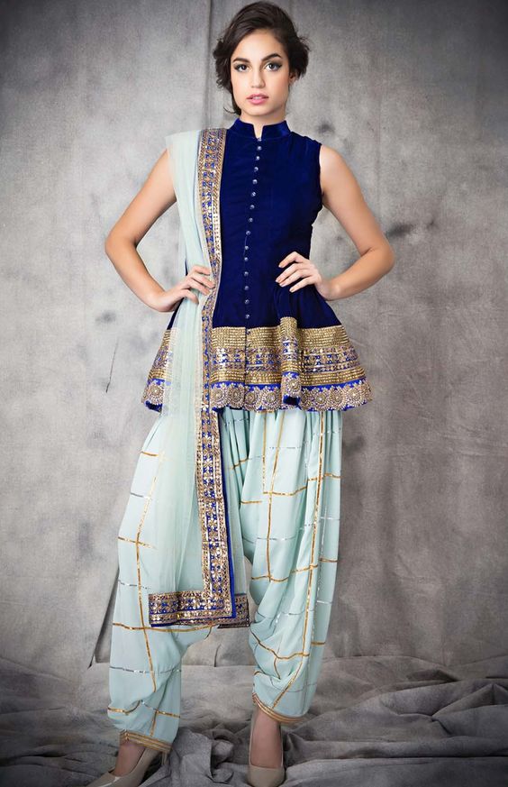 20.Navy Blue Short Anarkali