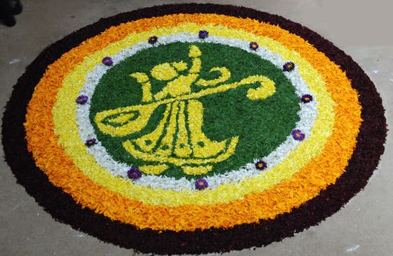 37. Dancing Veena Girl Poo Kolam