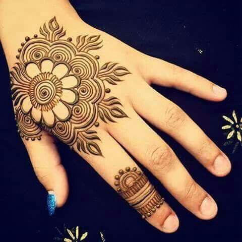 5. Big Flower Back hand henna