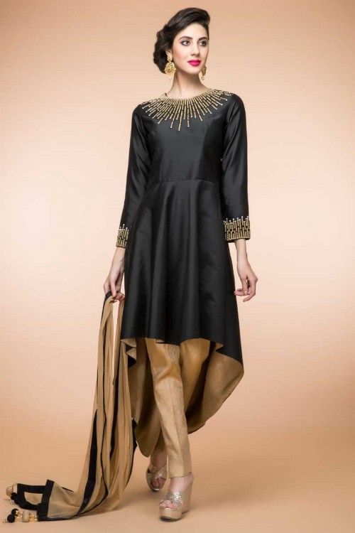 6.Black with Golden back side long chudi