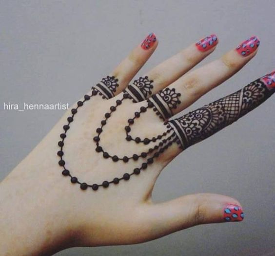 7. Ring model Mehndi back design