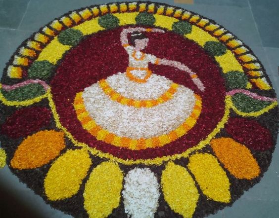 8. Kerala Kathakali poo kolam